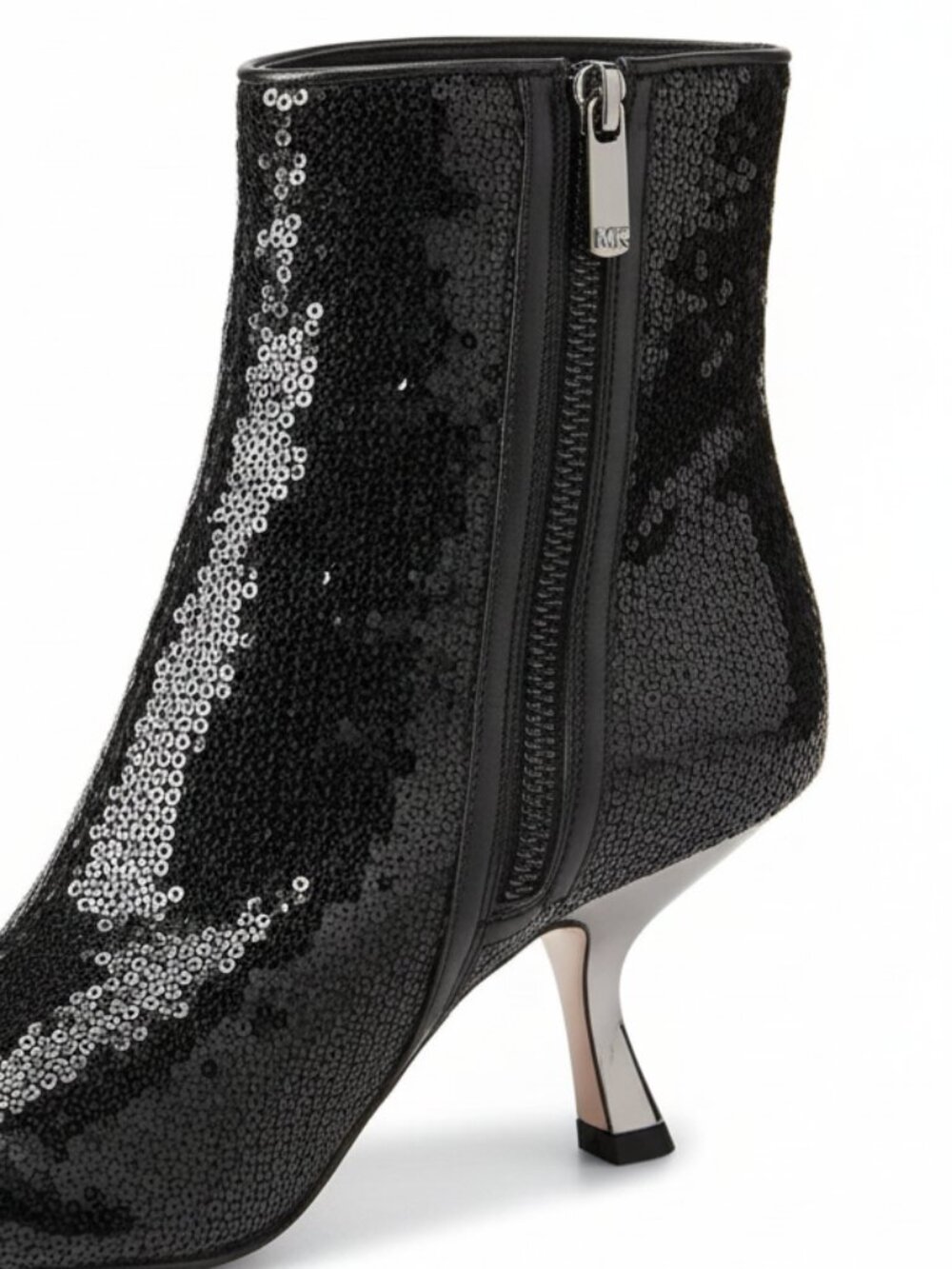 Michael Kors Luna Sequin Pointed-Toe Ankle Bootie with Side Zip - Picture 3 of 7
